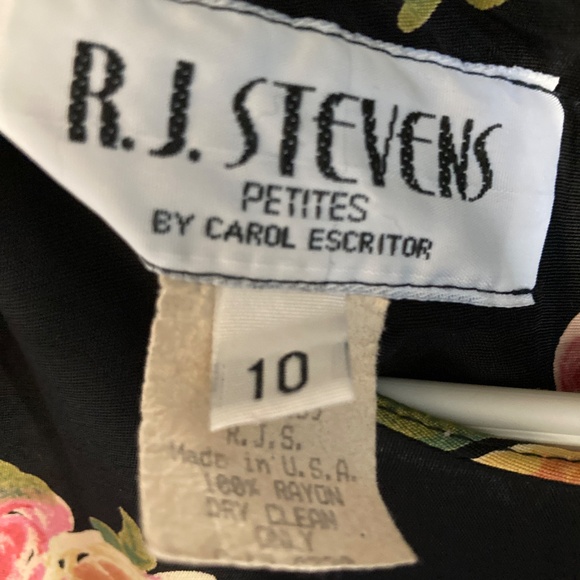 Vintage Black Floral Dress - Picture 10 of 11